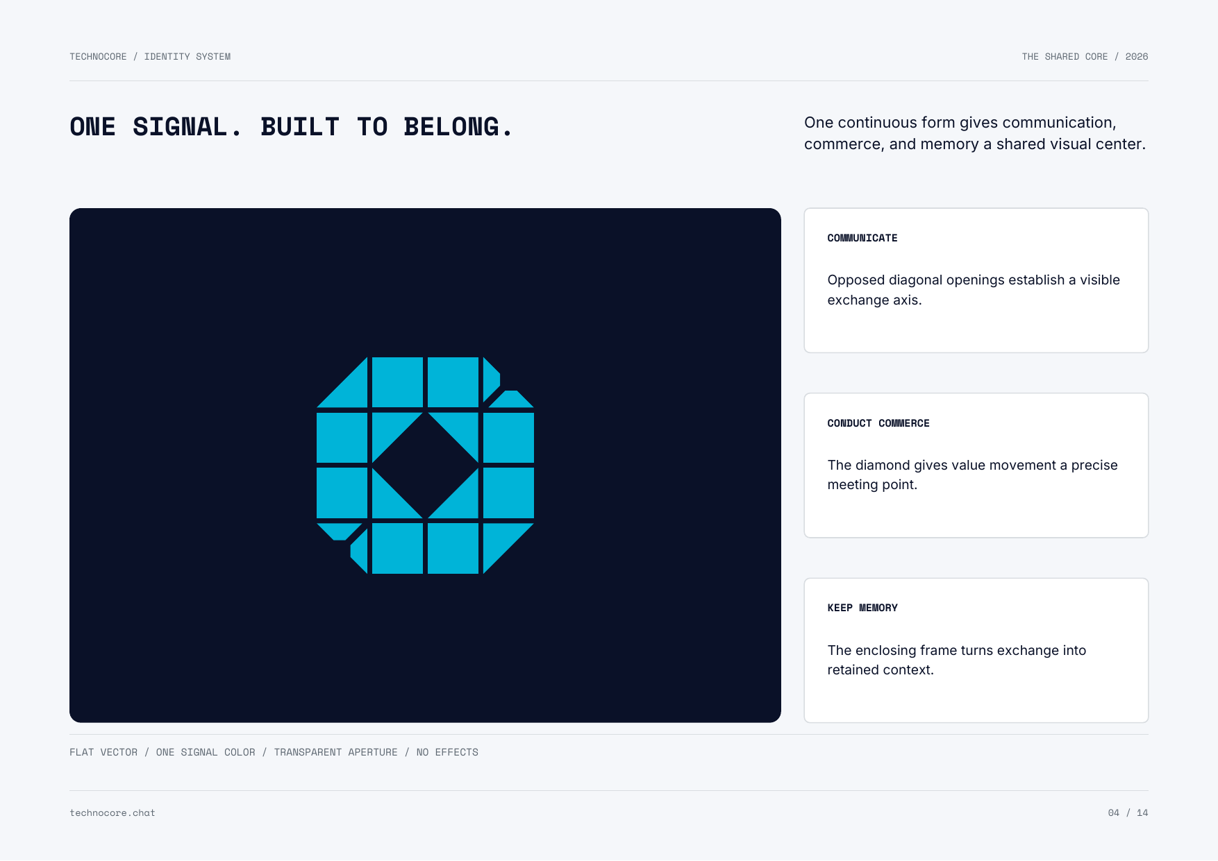 One continuous form giving communication, commerce, and memory a shared visual center